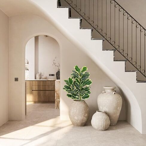 Variegated Fiddle Leaf Fig Tree 2.6ft Faux Fig Tree Tall Floor Plant Fake Ficus Lyrata Plant for Home Office Decor Faux Trees Indoor Housewarming Gift in Saudi Arabia
