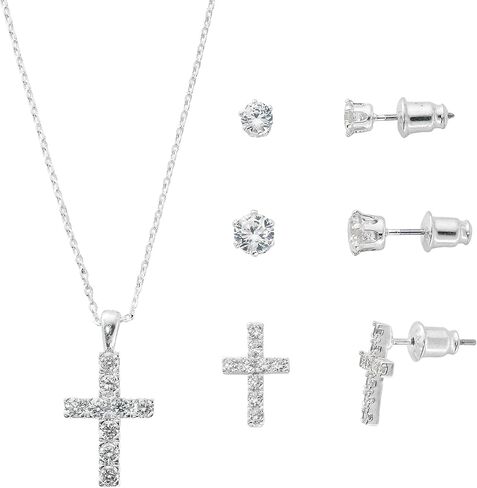 Light Up Box Womens Cross Pendant & Earrings 4-pc. Jewelry Set in Saudi Arabia