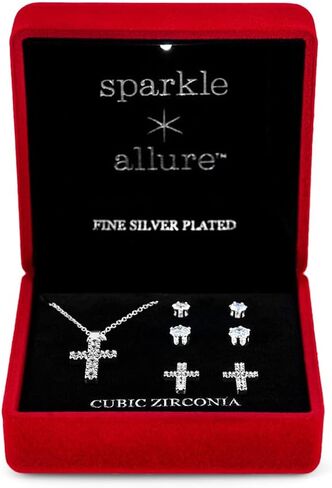 Light Up Box Womens Cross Pendant & Earrings 4-pc. Jewelry Set in Saudi Arabia