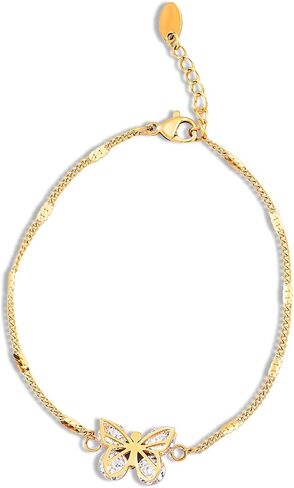 مجموعات مجوهرات للنساء من 3 قطع، طقم أقراط وقلادة على شكل فراشة مطلية بالذهب عيار 18 قيراط، سوار وقلادة قابلة للتعديل مجوهرات عصرية للنساء، هدية عيد الحب in Kuwait