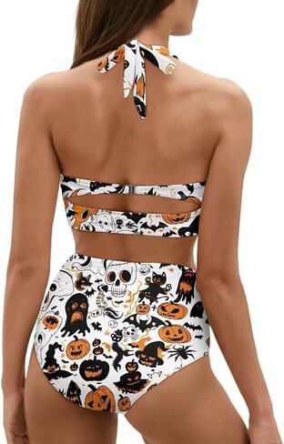 Women Bikini Set Halter Ruched Swimwear Bathing Suit Tummy Control Swimsuit Fit for Most Women in Saudi Arabia