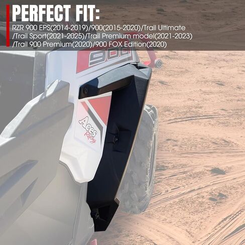 مجموعة مشاعل حاجز ممتدة من A & UTV PRO لـ Polaris RZR 900 2015-2020، ملحقات واقيات الطين الأمامية والخلفية لملحقات RZR Trail 2021-2025، استبدل OEM # 2879434، 4 قطع in Saudi Arabia