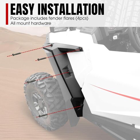 مجموعة مشاعل حاجز ممتدة من A & UTV PRO لـ Polaris RZR 900 2015-2020، ملحقات واقيات الطين الأمامية والخلفية لملحقات RZR Trail 2021-2025، استبدل OEM # 2879434، 4 قطع in Saudi Arabia
