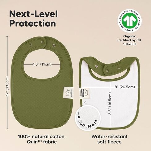 8-Pack Organic Baby Bibs for Baby Girls, Baby Boys - Cotton Cloth Baby Boy Bibs, Baby Girl Bibs for Drooling and Teething, Absorbent Drool Bibs for Spit Ups, Toddler Bib,Newborn Infant Bibs (Basics) in Kuwait