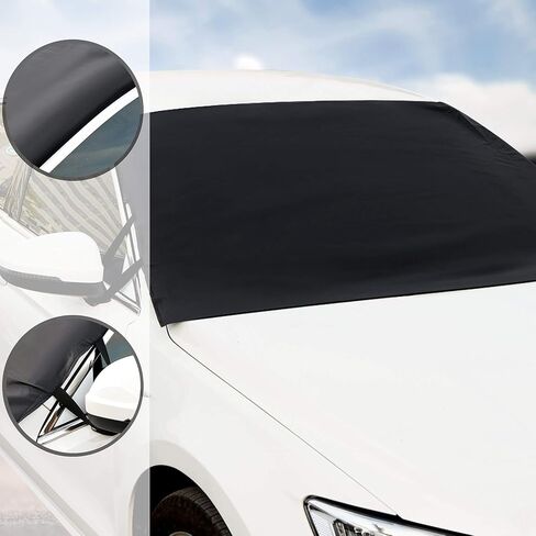 2 Pieces Car Windshield Snow Cover Ice Frost Protector Windproof Car Cover Oxford Windshield Fit Winter Snow Defender for Most Vehicles Trucks SUV in Saudi Arabia