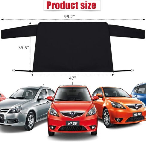 2 Pieces Car Windshield Snow Cover Ice Frost Protector Windproof Car Cover Oxford Windshield Fit Winter Snow Defender for Most Vehicles Trucks SUV in Saudi Arabia