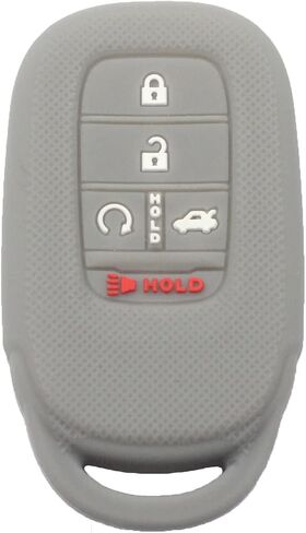2Pcs Black Rubber Silicone 5 Buttons Smart Key Fob Cover Case Protector Keyless with Keychain Compatible with Honda Accord Civic H-RV 2023 in Kuwait