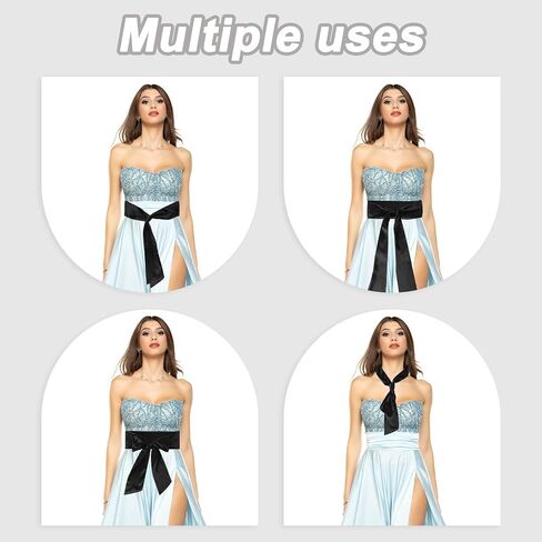 PATIKIL Satin Sash Belt, Wedding Party Bridal Blank Satin Waist Belts Prom Accessory for Graduation Birthday Decoration in Saudi Arabia