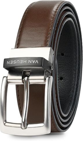 Van Heusen Mens Reversible Leather Belt, Black Brown Dress Belt for Casual, Golf, Work in Saudi Arabia