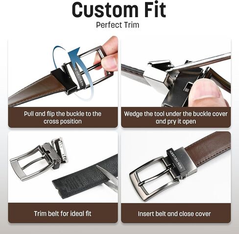 Van Heusen Mens Reversible Leather Belt, Black Brown Dress Belt for Casual, Golf, Work in Saudi Arabia