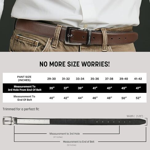 Van Heusen Mens Reversible Leather Belt, Black Brown Dress Belt for Casual, Golf, Work in Saudi Arabia