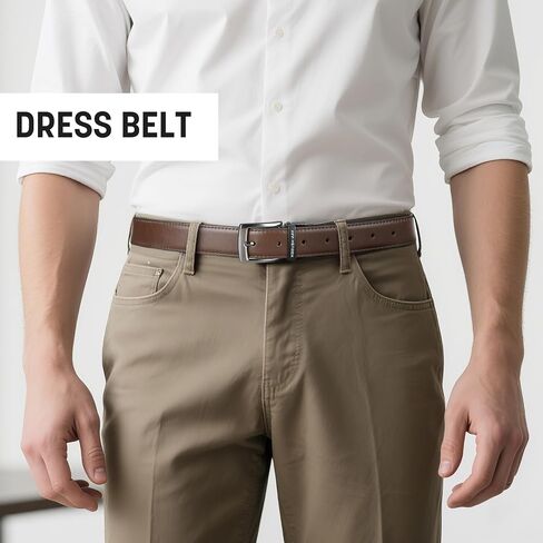 Van Heusen Mens Reversible Leather Belt, Black Brown Dress Belt for Casual, Golf, Work in Saudi Arabia