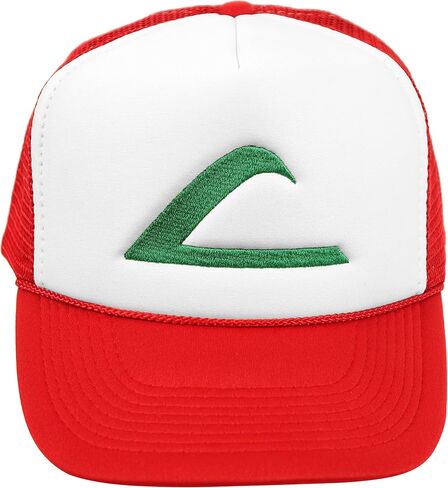 Ash Ketchum Cosplay Hat Mesh Cap w/Plastic Snap Closure - Adult Size in Saudi Arabia