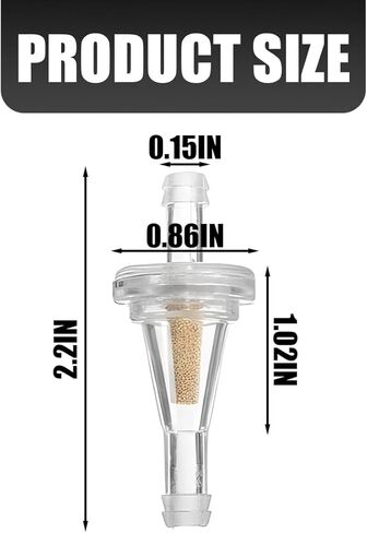 HZEL 10PCS 1/4" Car Fuel Filters, Clear Small Vehicle Engine Inline Gas Filters, Automotive Oil Filtering Replacement Accessories for Dirt Bike UTV Snowmobile with 1/4 Inch Fuel Lines in Kuwait