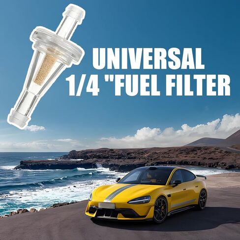 HZEL 10PCS 1/4" Car Fuel Filters, Clear Small Vehicle Engine Inline Gas Filters, Automotive Oil Filtering Replacement Accessories for Dirt Bike UTV Snowmobile with 1/4 Inch Fuel Lines in Kuwait