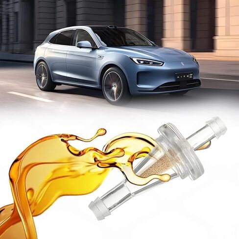 HZEL 10PCS 1/4" Car Fuel Filters, Clear Small Vehicle Engine Inline Gas Filters, Automotive Oil Filtering Replacement Accessories for Dirt Bike UTV Snowmobile with 1/4 Inch Fuel Lines in Kuwait