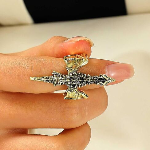 Boho Flying Dragon Finger Ring Vintage Soaring Dragon Wrap Open Ring Gold Dragon Open Knuckle Ring Punk Adjustable Stacking Ring Jewelry for Women in Kuwait