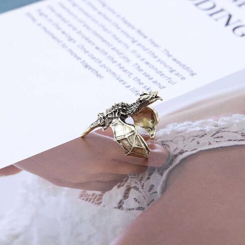 Boho Flying Dragon Finger Ring Vintage Soaring Dragon Wrap Open Ring Gold Dragon Open Knuckle Ring Punk Adjustable Stacking Ring Jewelry for Women in Kuwait