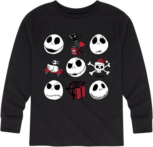 Disney The Nightmare Before Christmas - Jack Christmas Grid - Toddler and Youth Long Sleeve Graphic T-Shirt in Saudi Arabia