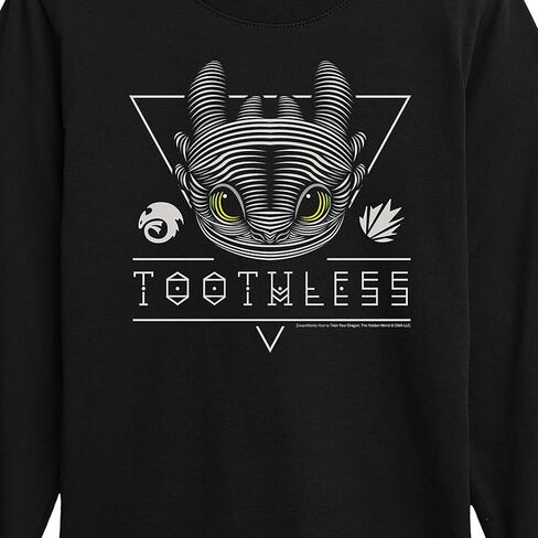 How to Train Your Dragon - Toothless Line Art - Toddler & Youth Long Sleeve Graphic T-Shirt in Saudi Arabia