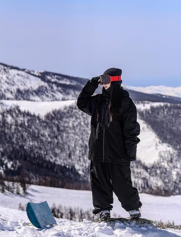 GSOU SNOW Men Women Snow Pants Baggy Snowboard Pant Ski Loose Waterproof Windproof Warm for Winter in Kuwait