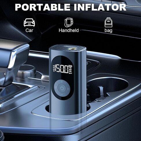 Tire Inflator Air Compressor with Digital Gauge 150PSI 6000mAh Battery Powered Air Pump Car Tool Accessories,LED Light for Car, Motorcycle, Bicycle, Balls in Saudi Arabia
