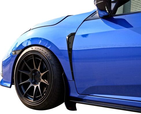 IKON MOTORSPORTS Side Fender Vents Compatible With 2016-2020 Honda Civic 10th Gen, Front Pair Gloss Black ABS Fender Vent Covers in Saudi Arabia