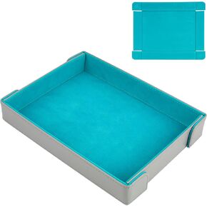 PU Leather Dice Tray Magnetic Folding Dice Rolling Mat with Blue Felt Lining for Dice Games Portable Tabletop Board Games Tray in Saudi Arabia