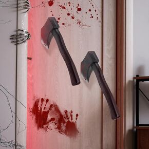 2 قطعة فأس رغوة الدموي للهالوين للجدار الفأس المخيف من خلال الباب ديكور لعبة سلاح وهمية فظيعة لزينة جدار الباب الهالوين in Kuwait