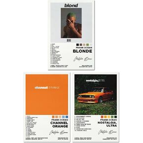 A Set of 3 Canvas Prints, Frank Ocean Poster Set (Channel Orange, Ocean Blonde), Album Aesthetics 3-Piece Set, Unframed, 8x12IN in Saudi Arabia