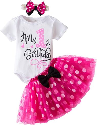 NNJXD Baby Girl 1st Birthday Party Outfits Sets Tutu Toddler Infant Clothes | Toddler Girl Clothing in Saudi Arabia