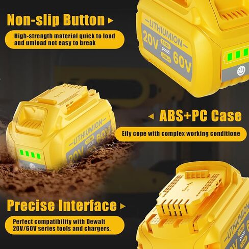 20V 7.0Ah Replacement for Dewalt 20V Max Battery, Compatible with Dewalt 20V Battery Max XR Cordless Tools DCB206 DCB200 DCB201 DCB204 DCB207 DCD/DCF/DCG Series 2Pack in Kuwait