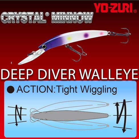 Yo-Zuri R1205-BT Crystal Minnow Deep Diver Walleye (F) 90 مم 3-1/2 بوصة in Saudi Arabia