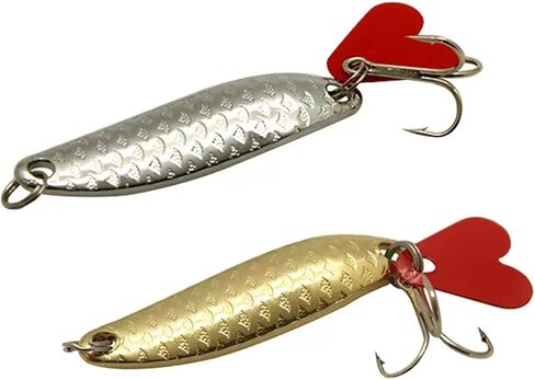 WOLFSKIN الصيد السحر عدة 10PCS Spinnerbait ملعقة الصيد الطعوم المعدنية الصلبة لسمك السلمون سمك السلمون المرقط بايك باس الكرابي Walleye المياه العذبة والمياه المالحة Spinnerbait الأسماك السنانير مع ريشة in Saudi Arabia