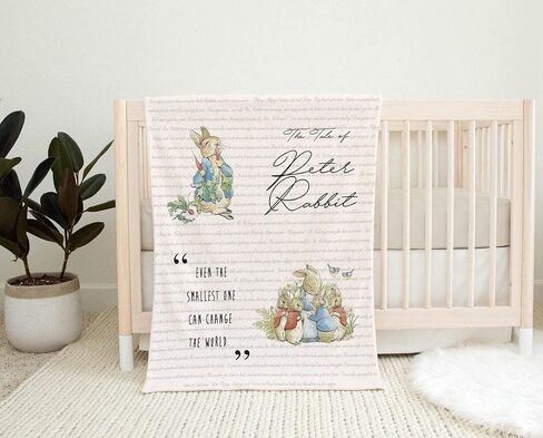 Peter Rabbit Baby Blanket, Peter Rabbit Nursery, Minky Baby Blanket, Peter Rabbit Baby Shower, Beatrix Potter (Minky, White Minky) in Saudi Arabia
