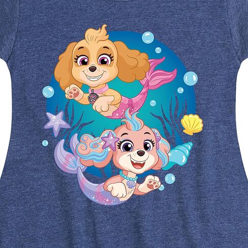 HYBRID APPAREL - Paw Patrol Aqua Pups - Skye and Coral - Toddler and Youth Girls Fit and Flare Dress in Saudi Arabia