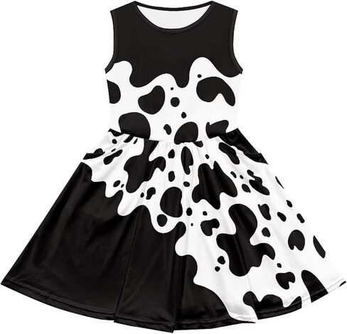Flashideas Girls Dresses Round Neck Flared Skate Dress with Pockets Casual Dresses Soft Comfortable in Saudi Arabia