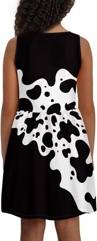 Flashideas Girls Dresses Round Neck Flared Skate Dress with Pockets Casual Dresses Soft Comfortable in Saudi Arabia