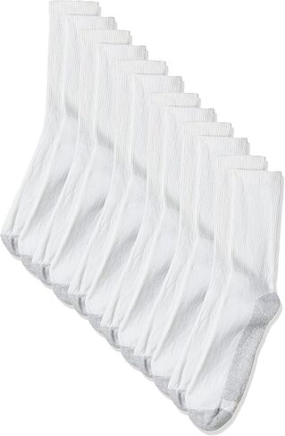 Hanes Men's Cushion Crew Socks White (12 count) in Saudi Arabia