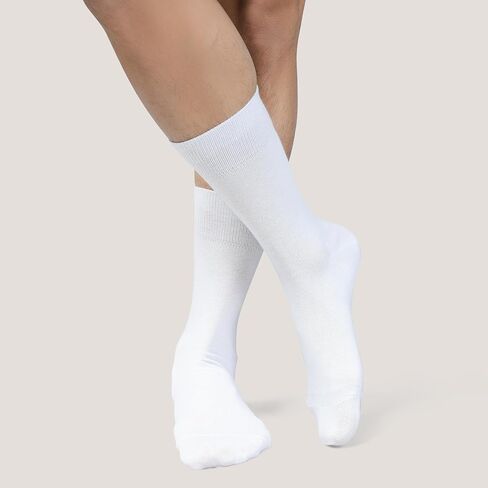 Dress Socks for Men's - Soft Cotton Breathable Reinforced Heel & Toe Snug Pull-On Fit for Work Gym & Everyday Comfort, 3 Pair in Saudi Arabia