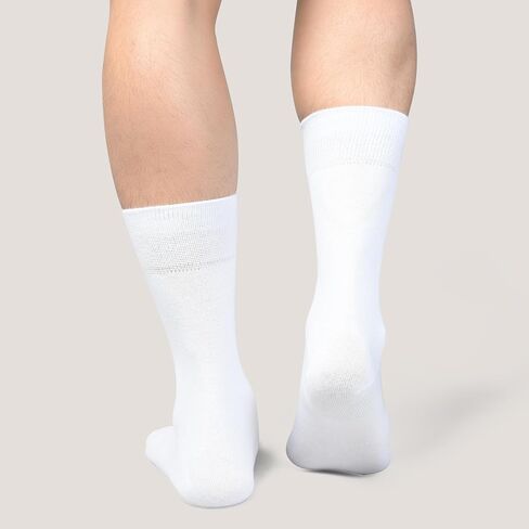 Dress Socks for Men's - Soft Cotton Breathable Reinforced Heel & Toe Snug Pull-On Fit for Work Gym & Everyday Comfort, 3 Pair in Saudi Arabia