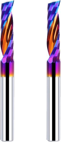 O Flute Spiral Router Bit 1/4 Inch Shank 1/4 Inch Cutting Diameter 1 inch Cutting Length with Extra Long Life Coating CNC Router Bits End Mill for Wood Cutting, Slot Mortise, Engraving in Saudi Arabia