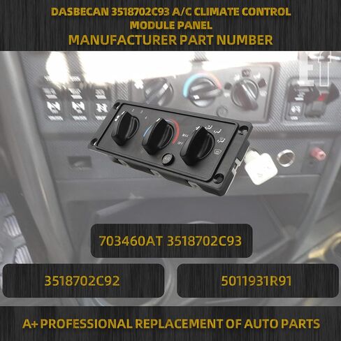 Dasbecan 3518702C93 لوحة وحدة التحكم في المناخ لسخان التيار المتردد متوافقة مع 2000-2021 International 5500I 5600I 5900l 9100 9200 9400 9900 HX515 HX520 CAT CT600 استبدال #703460AT 3518702C92 5011931R91 in Saudi Arabia