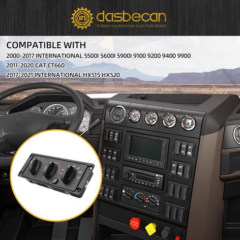 Dasbecan 3518702C93 لوحة وحدة التحكم في المناخ لسخان التيار المتردد متوافقة مع 2000-2021 International 5500I 5600I 5900l 9100 9200 9400 9900 HX515 HX520 CAT CT600 استبدال #703460AT 3518702C92 5011931R91 in Saudi Arabia