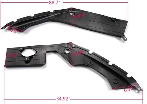 G-PLUS Engine Bay Side Panel Covers Compatible with Honda Civic 2016 2017 2018 2019 | Unpainted ABS Long Version X Gen 10 Generation Left and Right Pair in Saudi Arabia