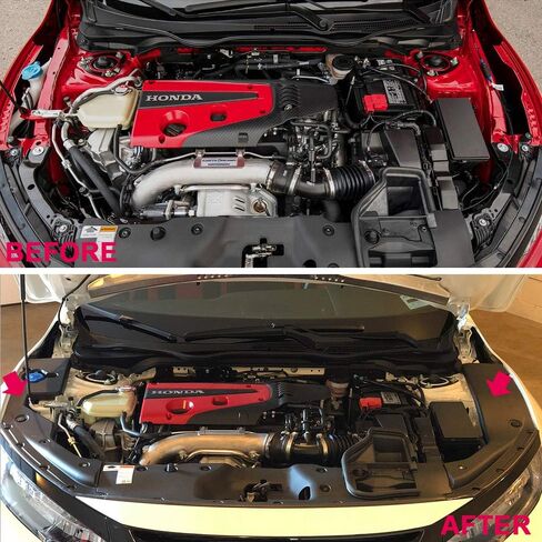 G-PLUS Engine Bay Side Panel Covers Compatible with Honda Civic 2016 2017 2018 2019 | Unpainted ABS Long Version X Gen 10 Generation Left and Right Pair in Saudi Arabia