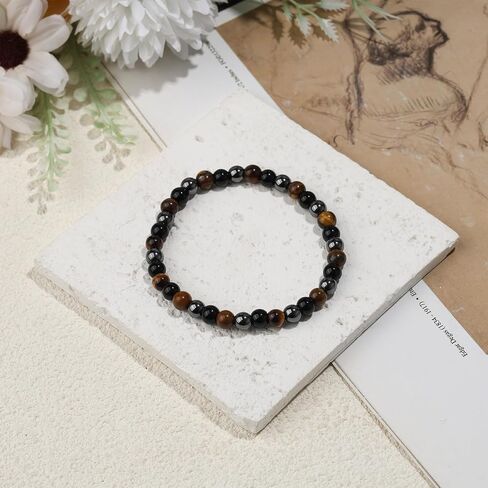 Handmade Yoga Stretch Elastic Bracelet Natural Healing Gemstone Stress Relief Crystal Jewelry Power Energy Gifts for Men and Women in Saudi Arabia