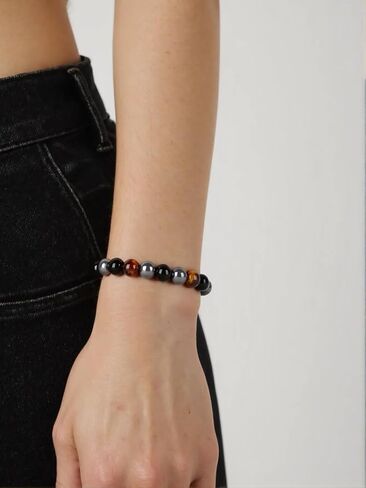 Handmade Yoga Stretch Elastic Bracelet Natural Healing Gemstone Stress Relief Crystal Jewelry Power Energy Gifts for Men and Women in Saudi Arabia