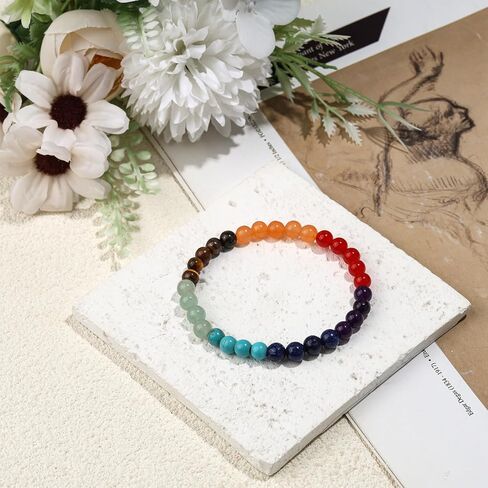 Handmade Yoga Stretch Elastic Bracelet Natural Healing Gemstone Stress Relief Crystal Jewelry Power Energy Gifts for Men and Women in Saudi Arabia