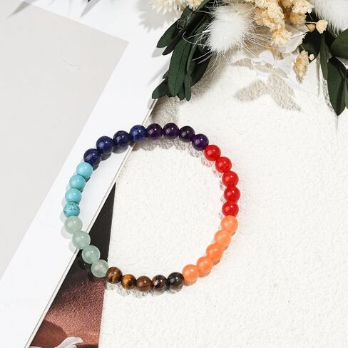 Handmade Yoga Stretch Elastic Bracelet Natural Healing Gemstone Stress Relief Crystal Jewelry Power Energy Gifts for Men and Women in Saudi Arabia